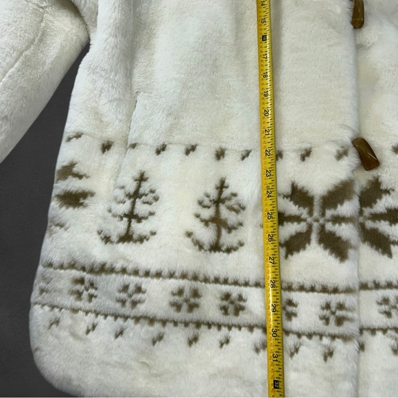 Coldwater CreekVintage-Style White Faux Fur Coat with Brown Accents Size XL - Picture 13 of 16